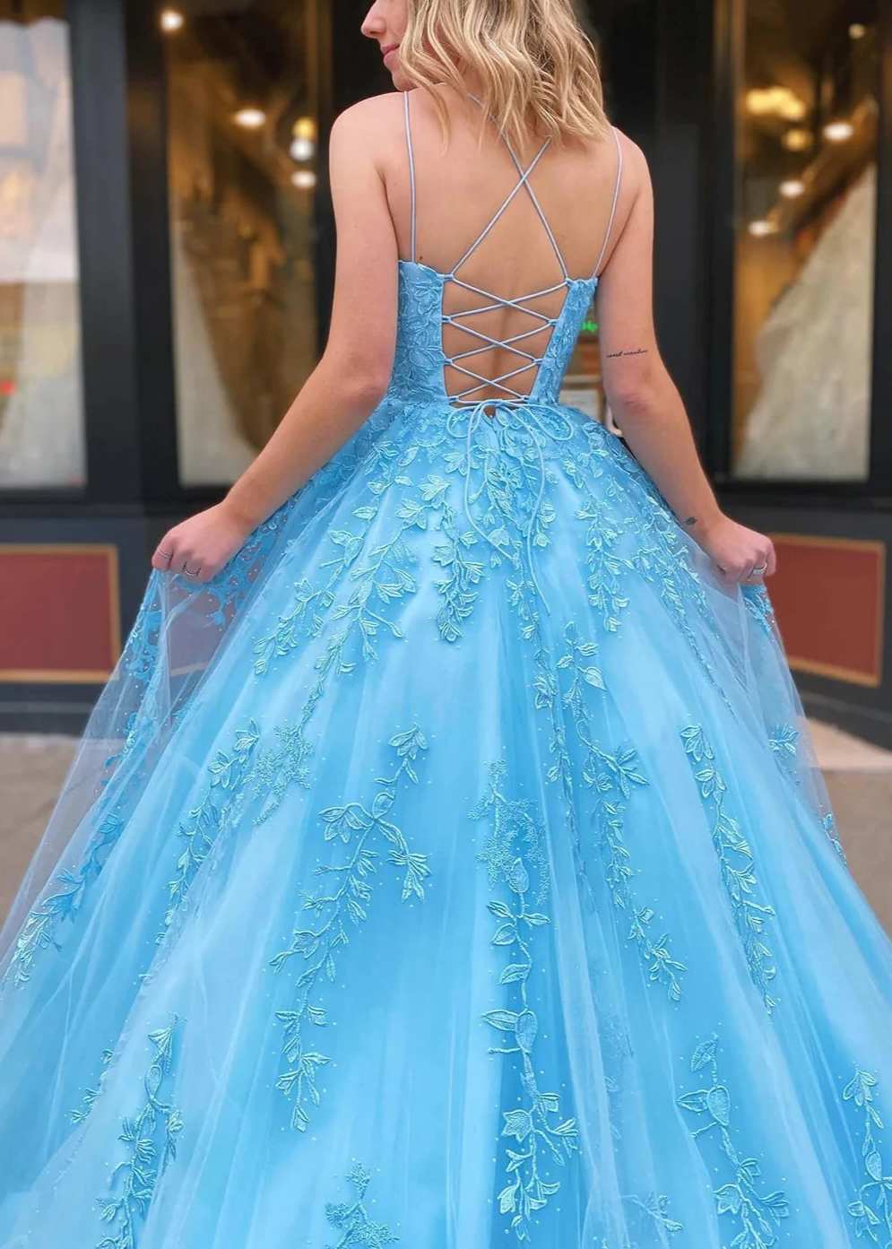 Alice Backless Maxi Dress - Blue