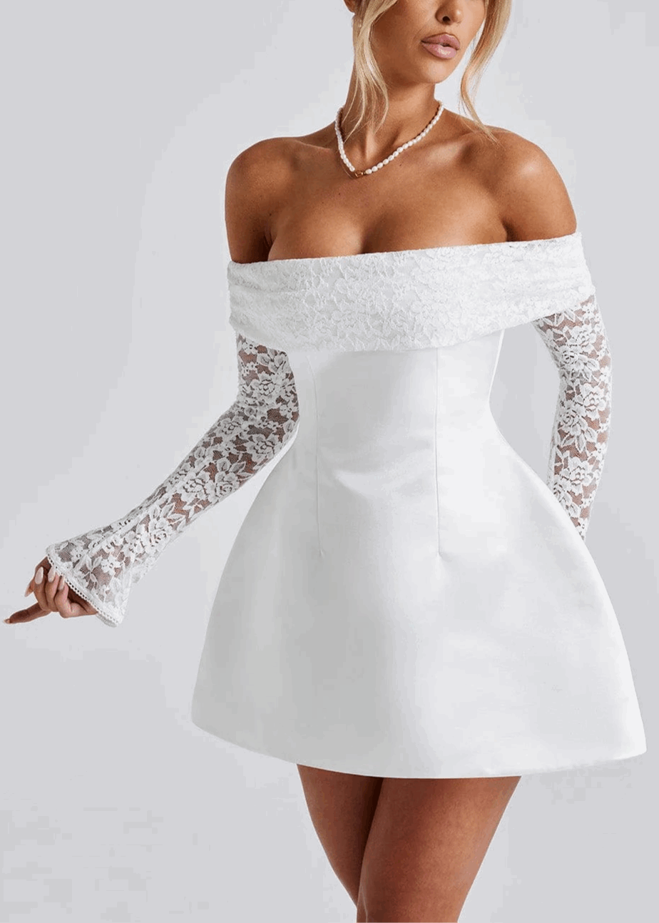 Ida Mini Dress - White - Venoura