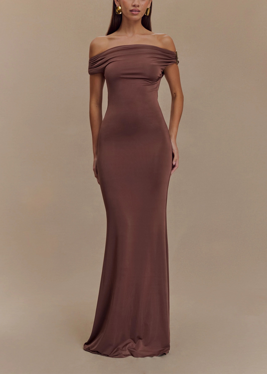 Elvira Maxiklänning - Brun