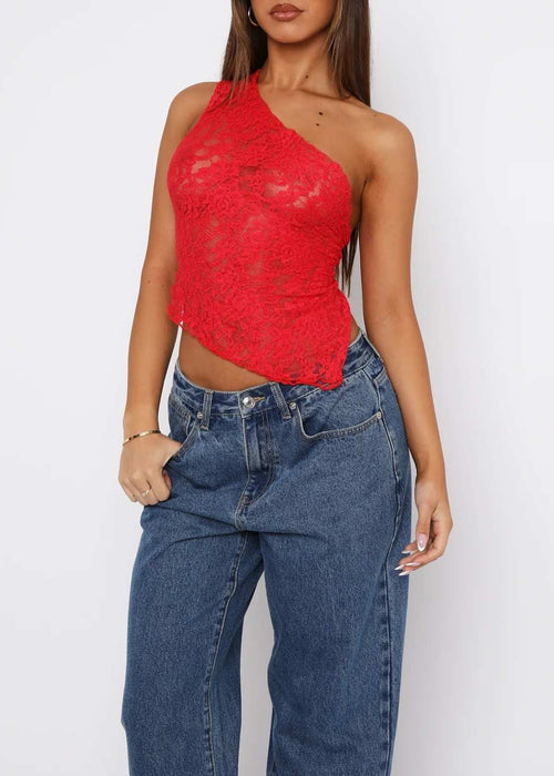 Aurora Lace Top - Red