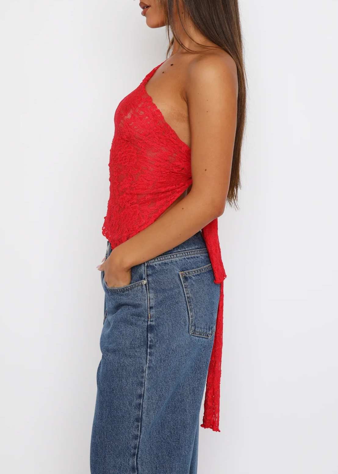 Aurora Lace Top - Red