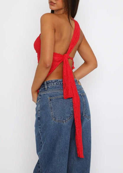 Aurora Lace Top - Red