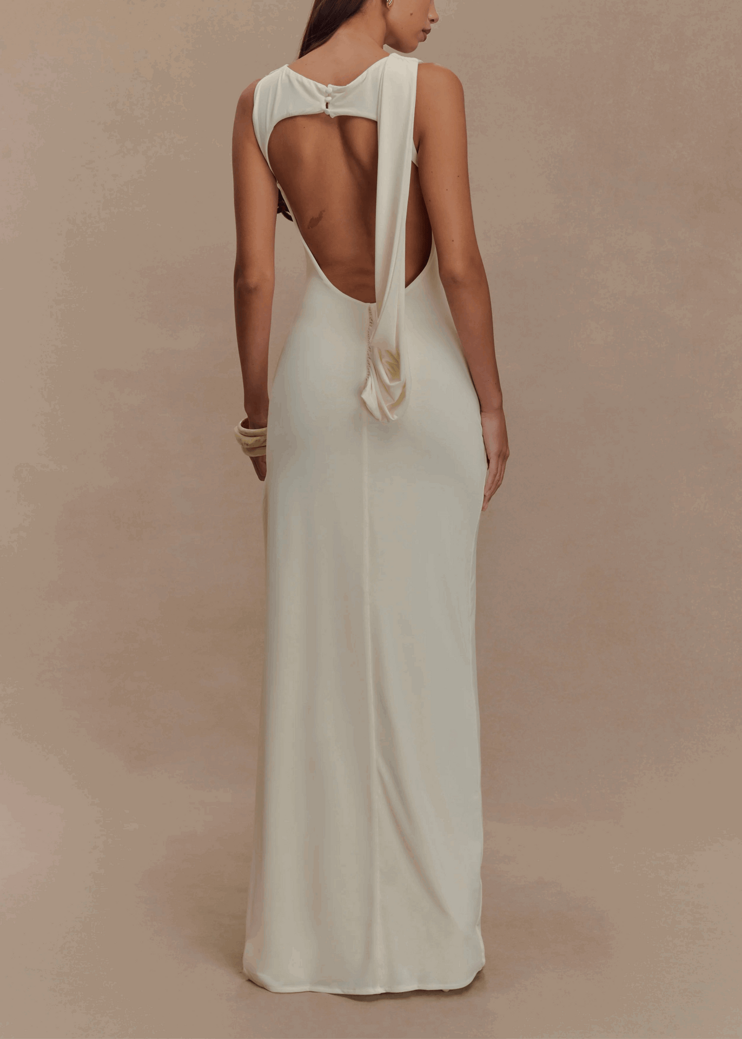 Vendela Backless Maxi Dress - Beige
