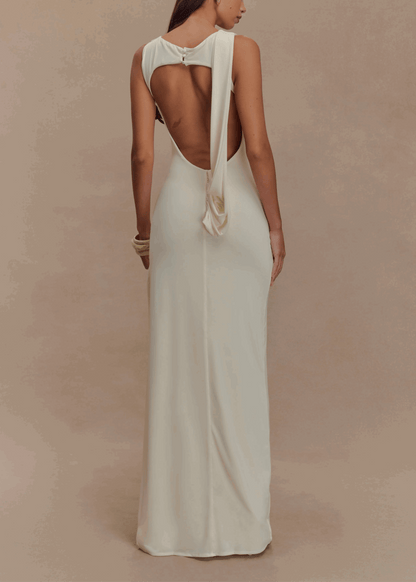 Vendela Backless Maxi Dress - Beige