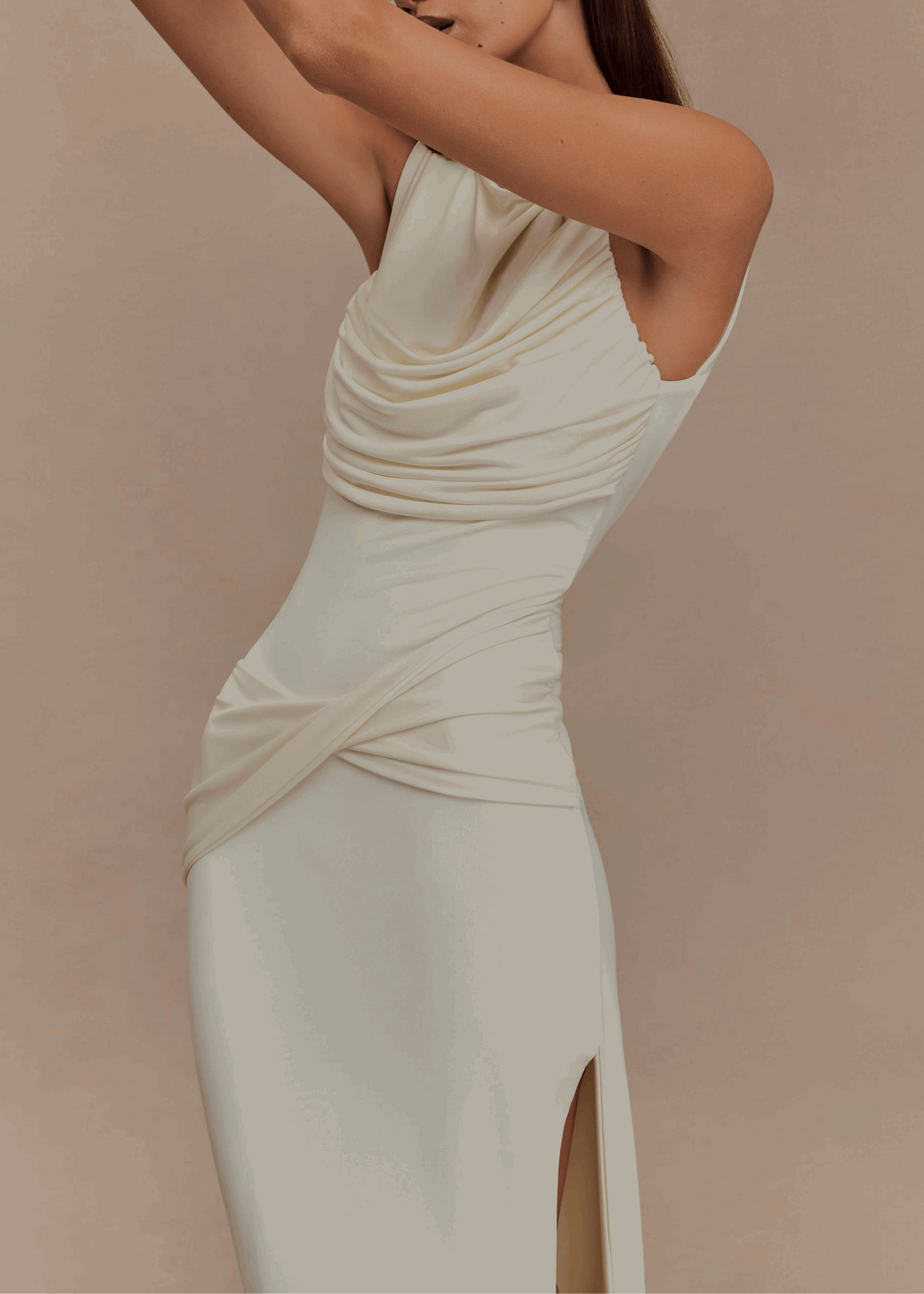 Vendela Backless Maxi Dress - Beige