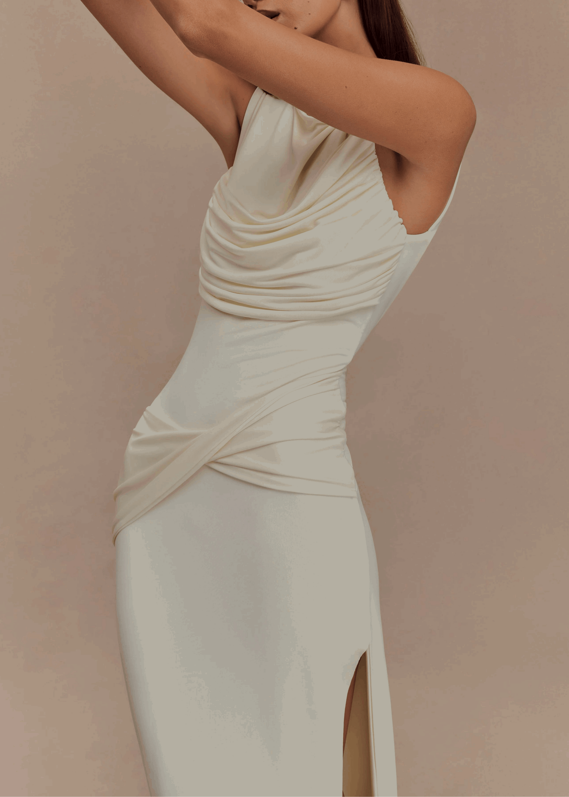 Vendela Backless Maxi Dress - Beige