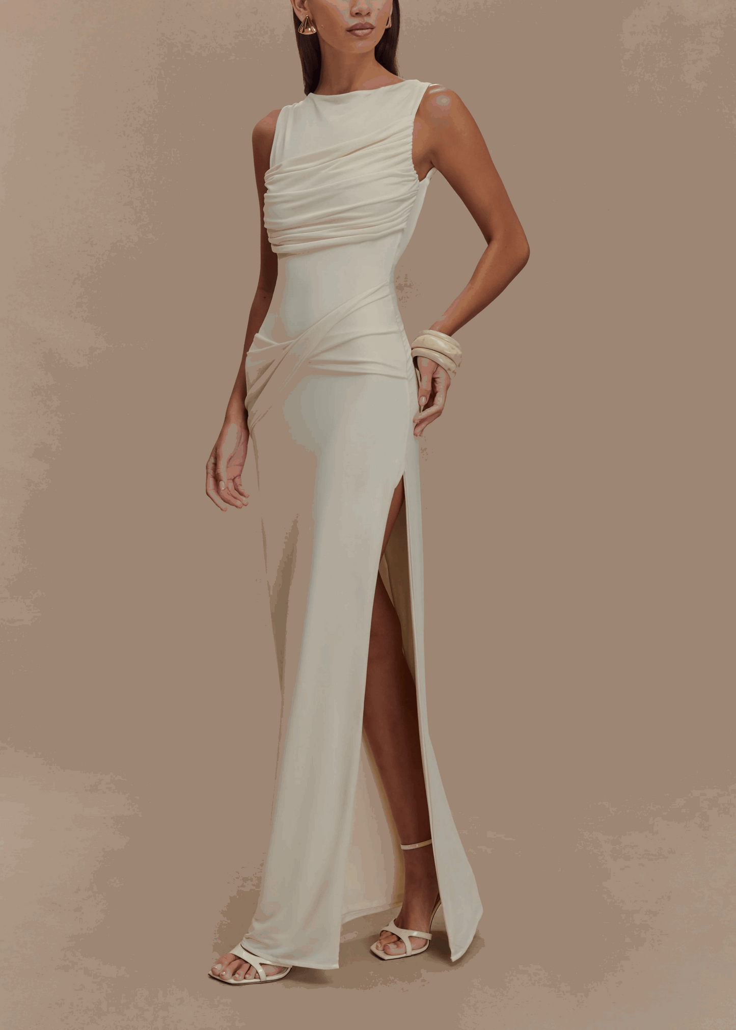 Vendela Backless Maxi Dress - Beige