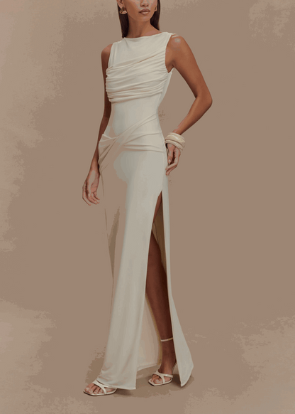 Vendela Backless Maxi Dress - Beige