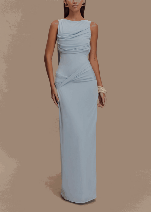 Vendela Backless Maxi Dress - Blue