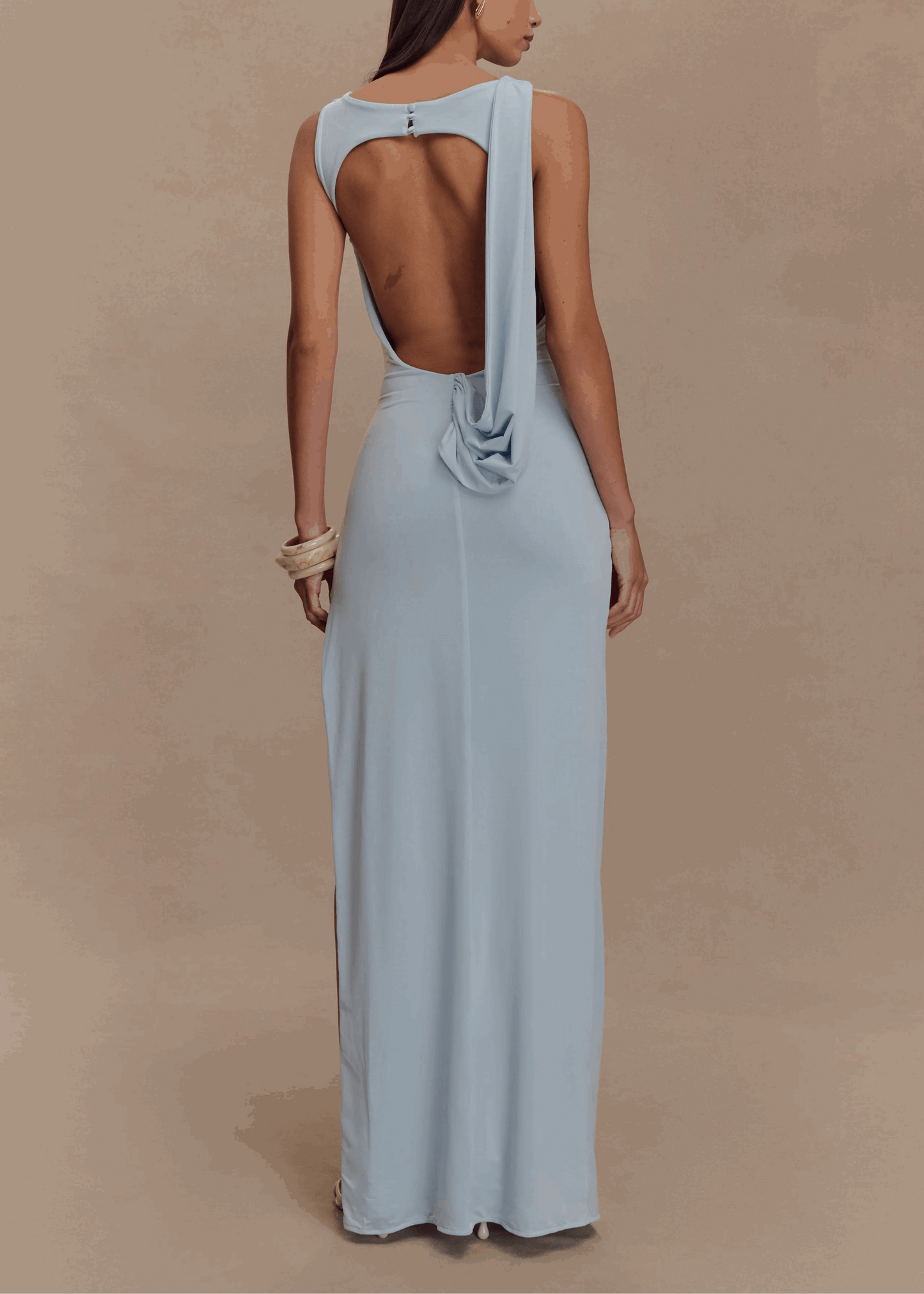 Vendela Backless Maxi Dress - Blue