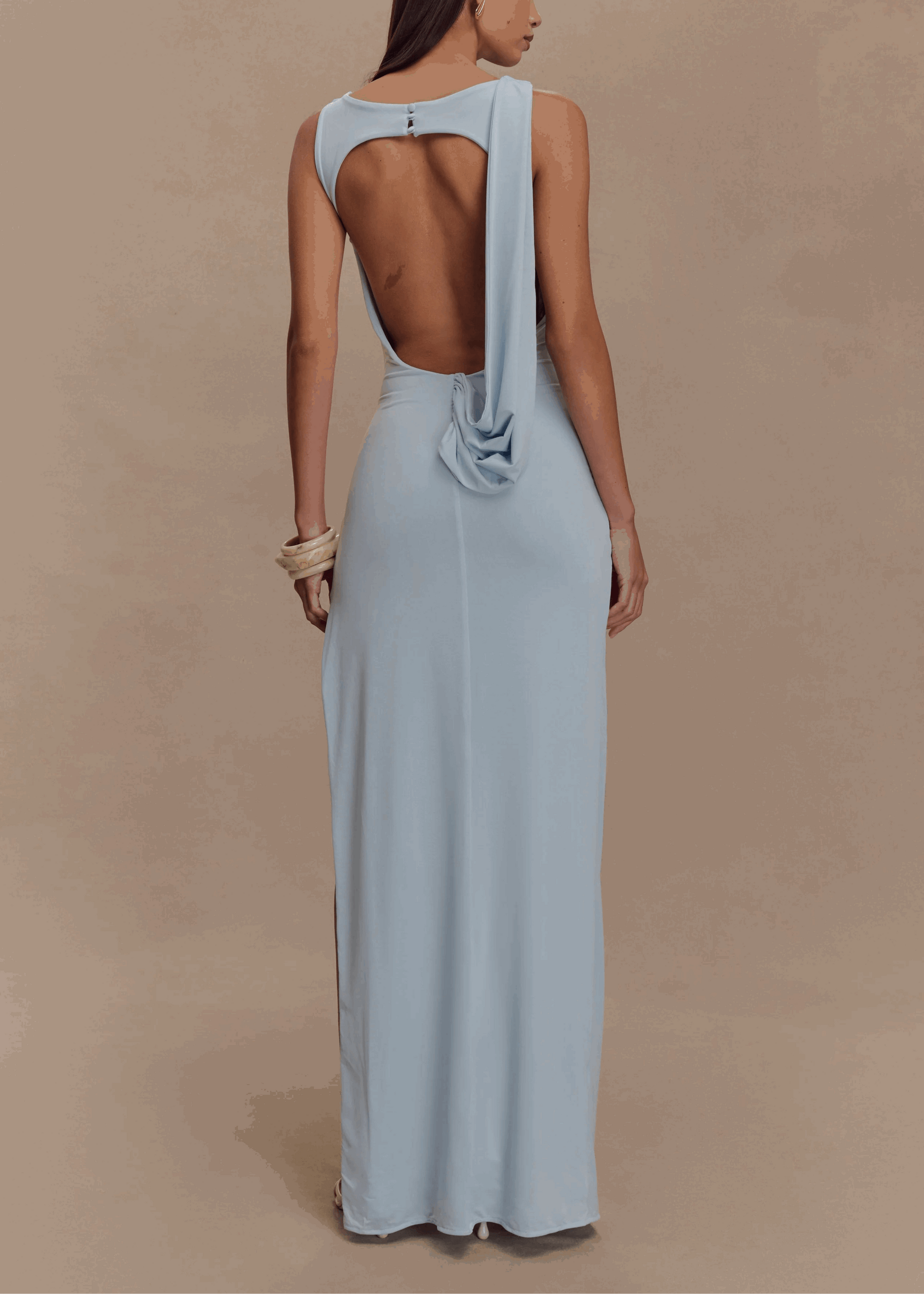 Vendela Backless Maxi Dress - Blue