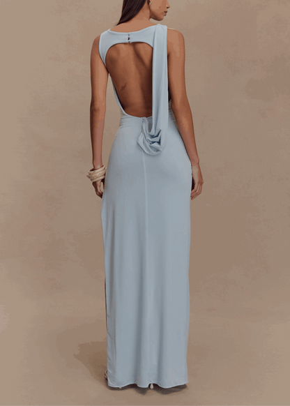 Vendela Backless Maxi Dress - Blue