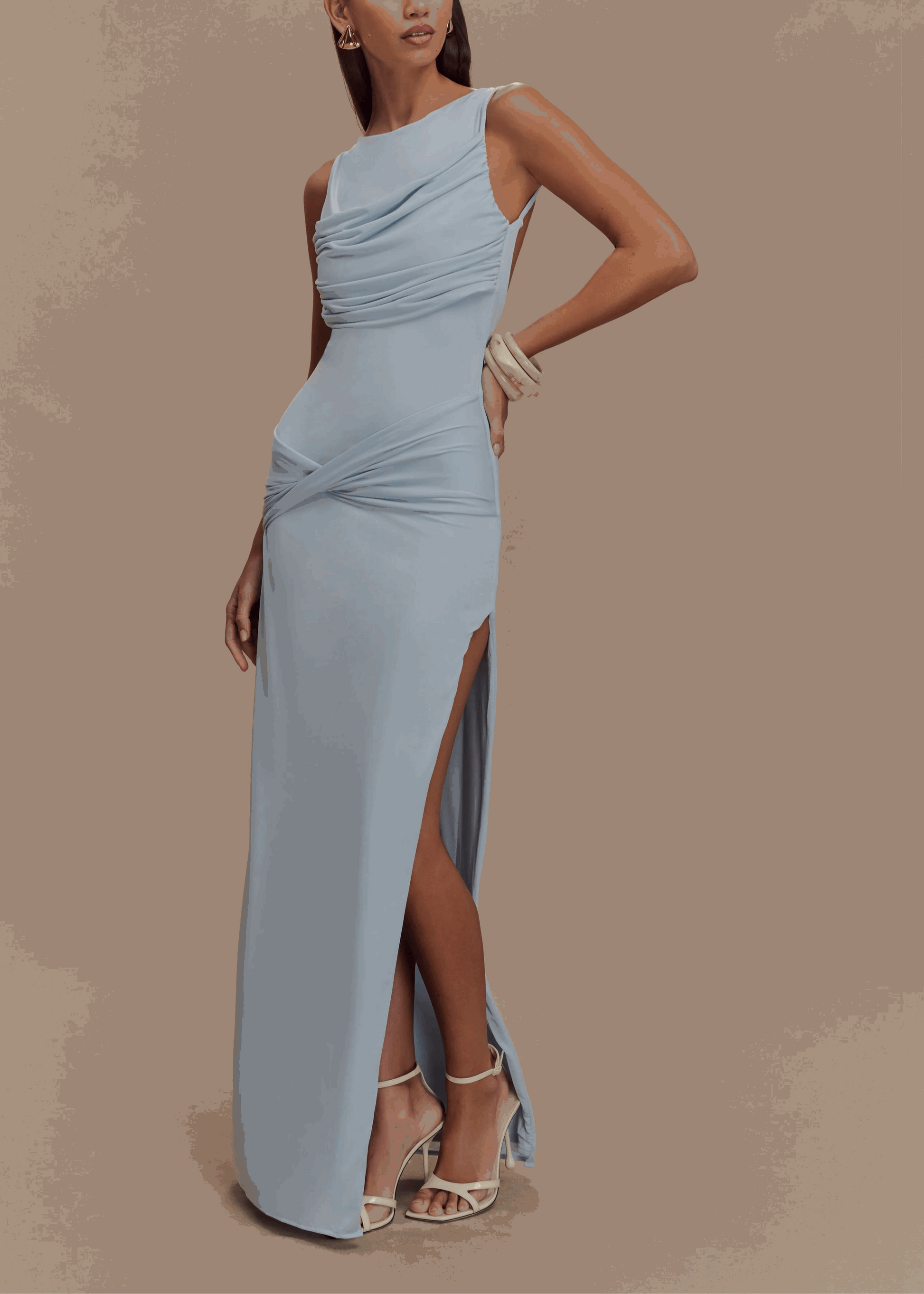 Vendela Backless Maxi Dress - Blue