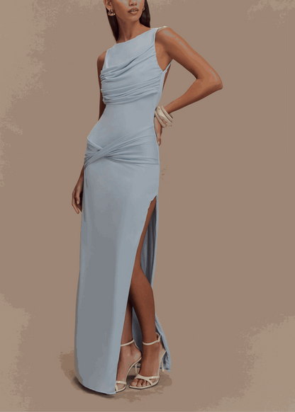 Vendela Backless Maxi Dress - Blue