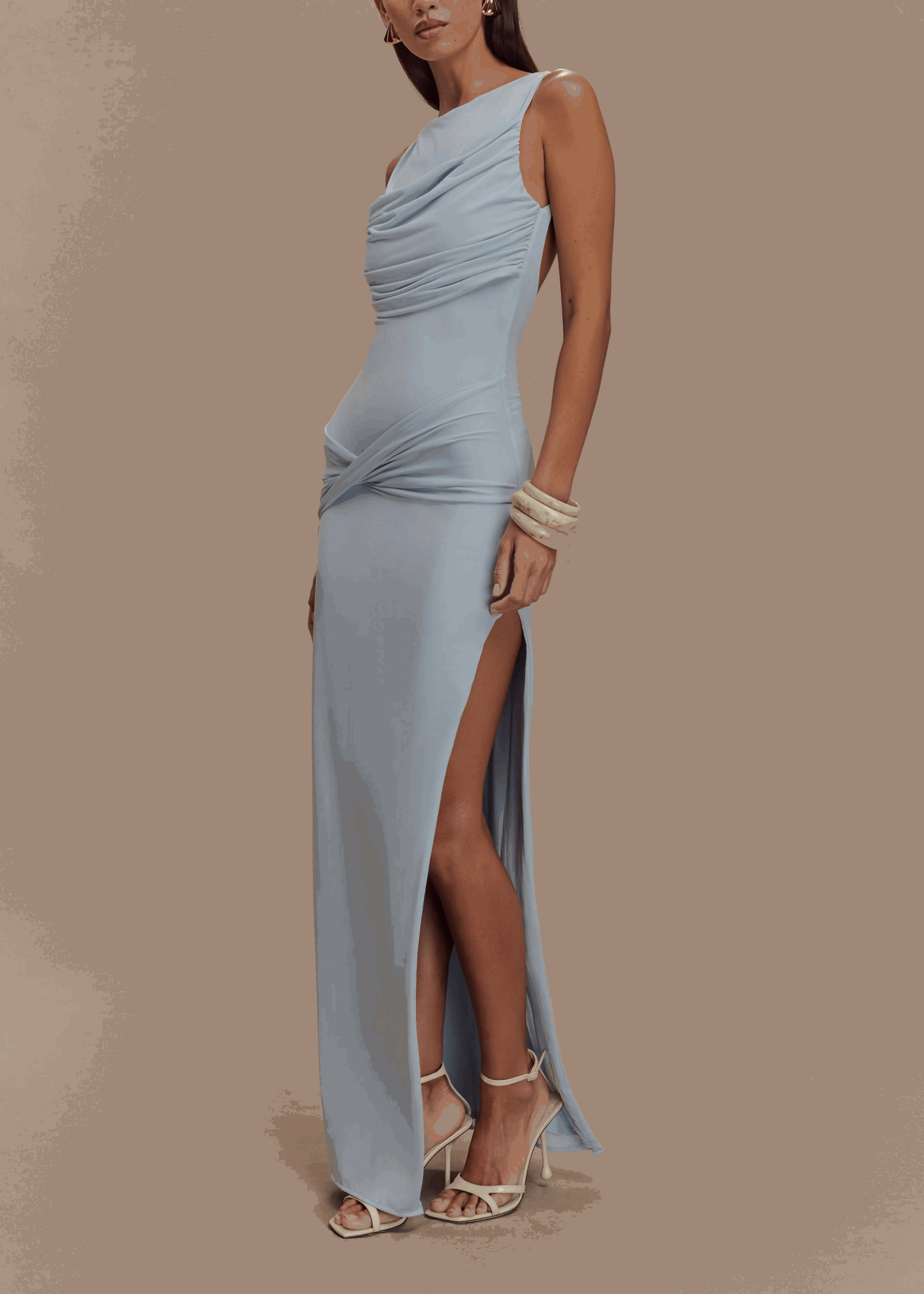 Vendela Backless Maxi Dress - Beige